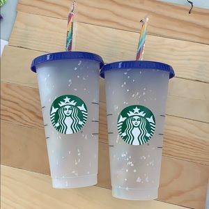 2 Starbucks Confetti Cups